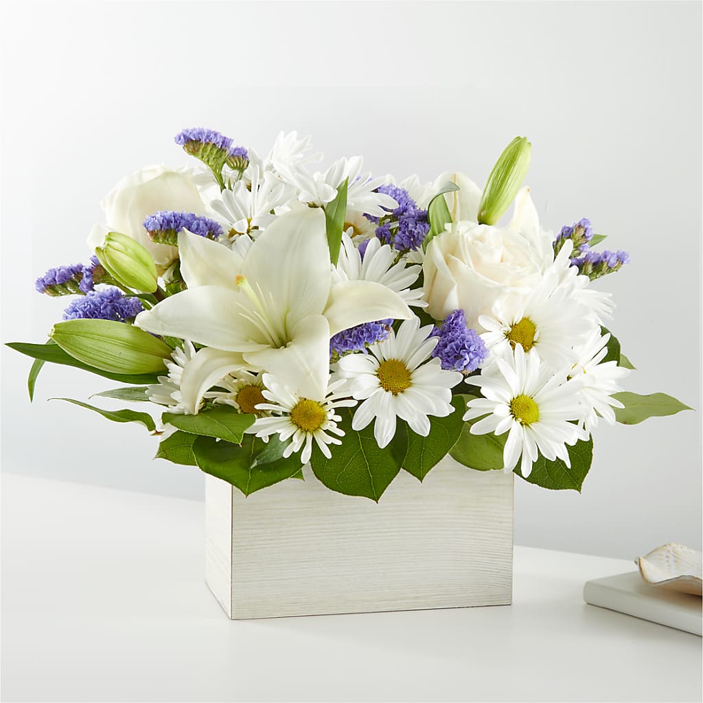 Beyond Blue Box Bouquet – Oopsie Daisy Florist, Raeford NC