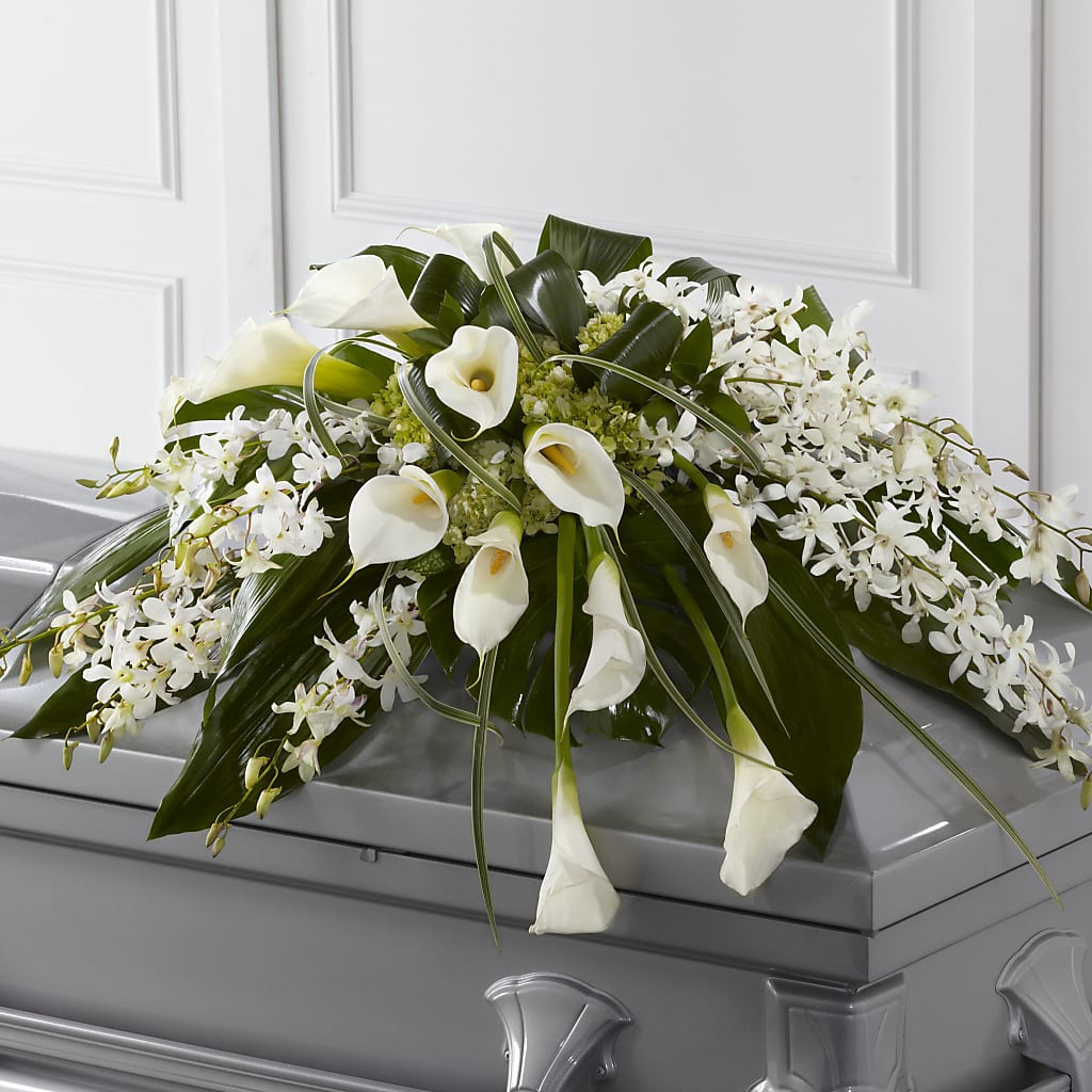 Angel Wings Casket Spray – Oopsie Daisy Florist, Raeford NC