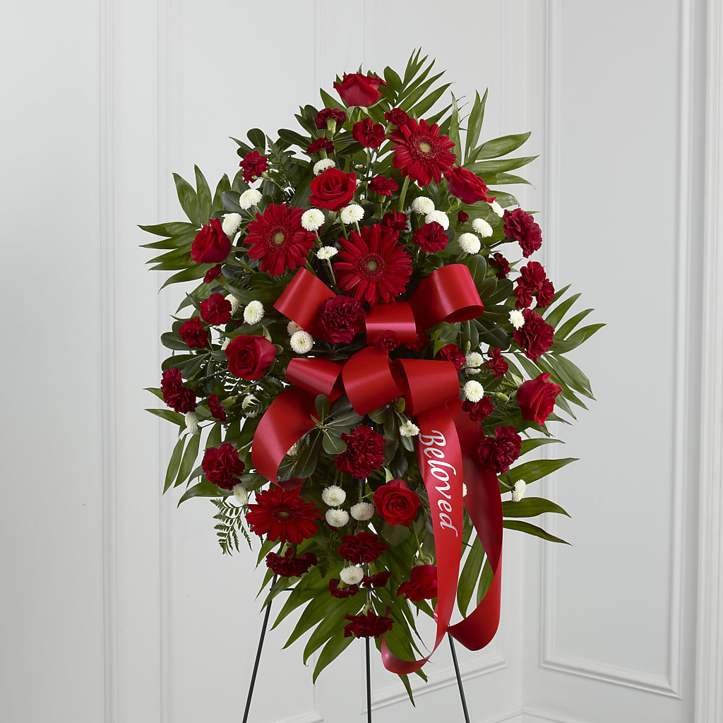 Treasured Memories Standing Spray – Oopsie Daisy Florist, Raeford NC