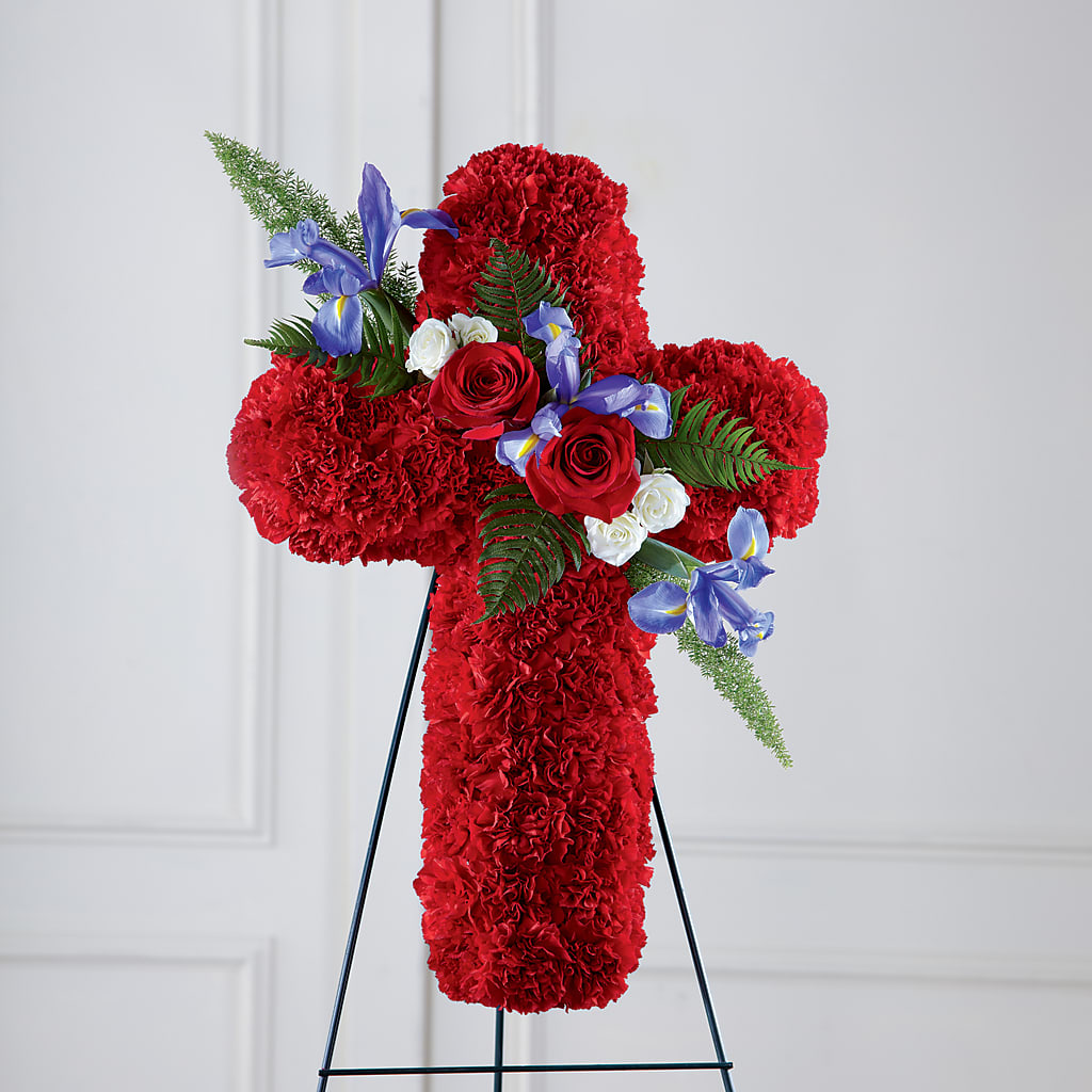 Faithful Hero Floral Cross – Oopsie Daisy Florist, Raeford NC
