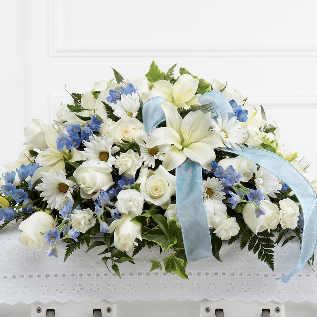 Tender Treasure Casket Spray – Oopsie Daisy Florist, Raeford NC