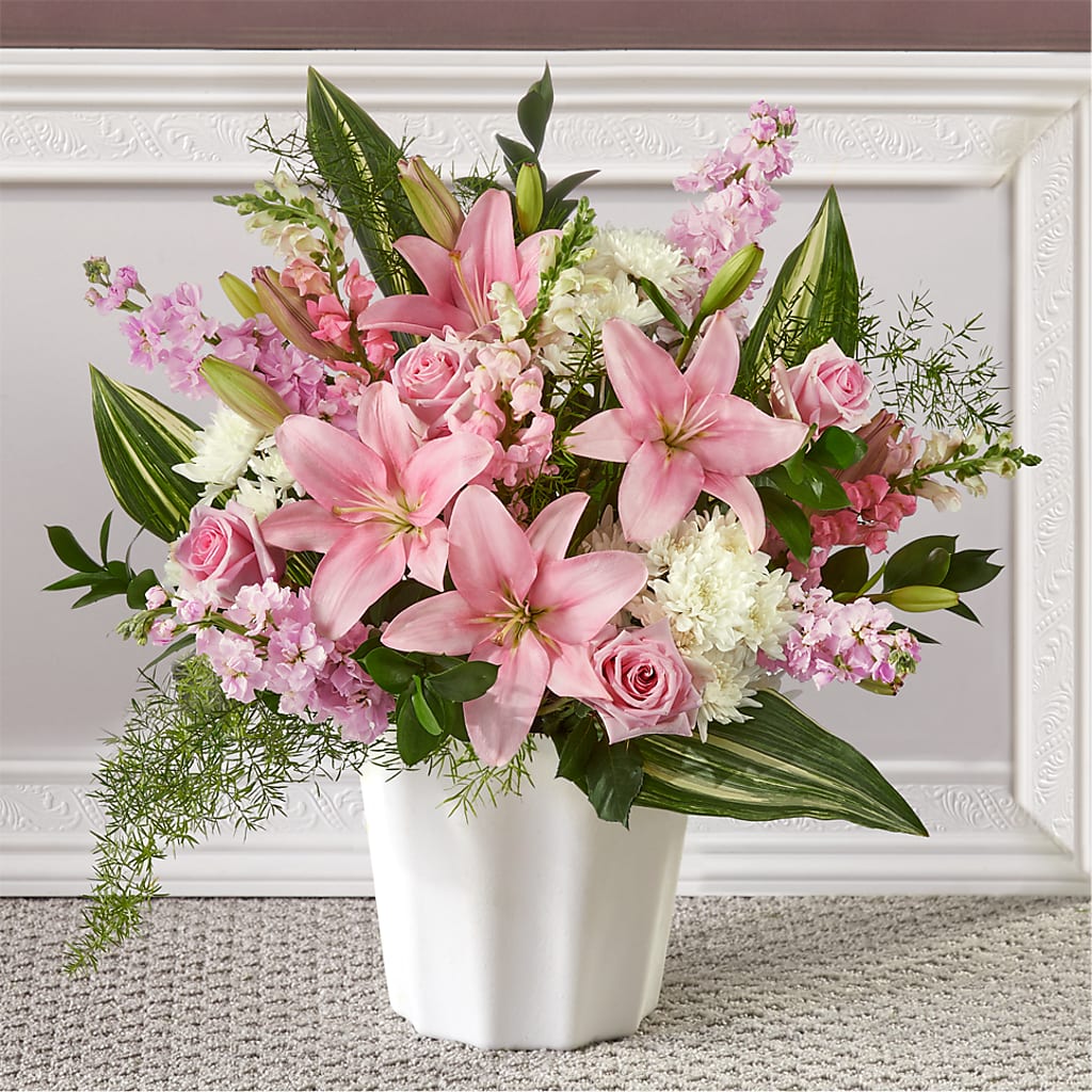 Simply Serene Floor Basket – Oopsie Daisy Florist, Raeford NC