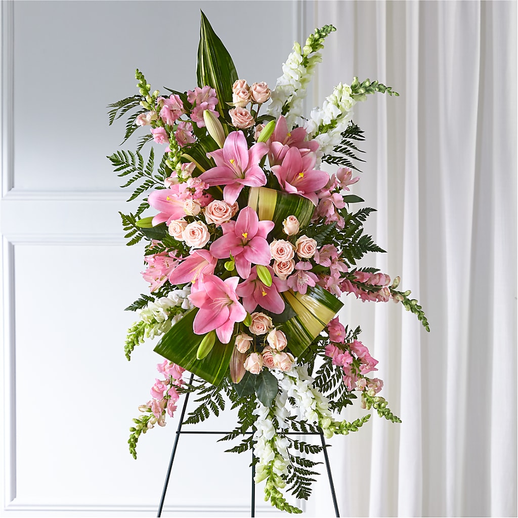 Elegant Embrace Standing Spray – Oopsie Daisy Florist, Raeford NC