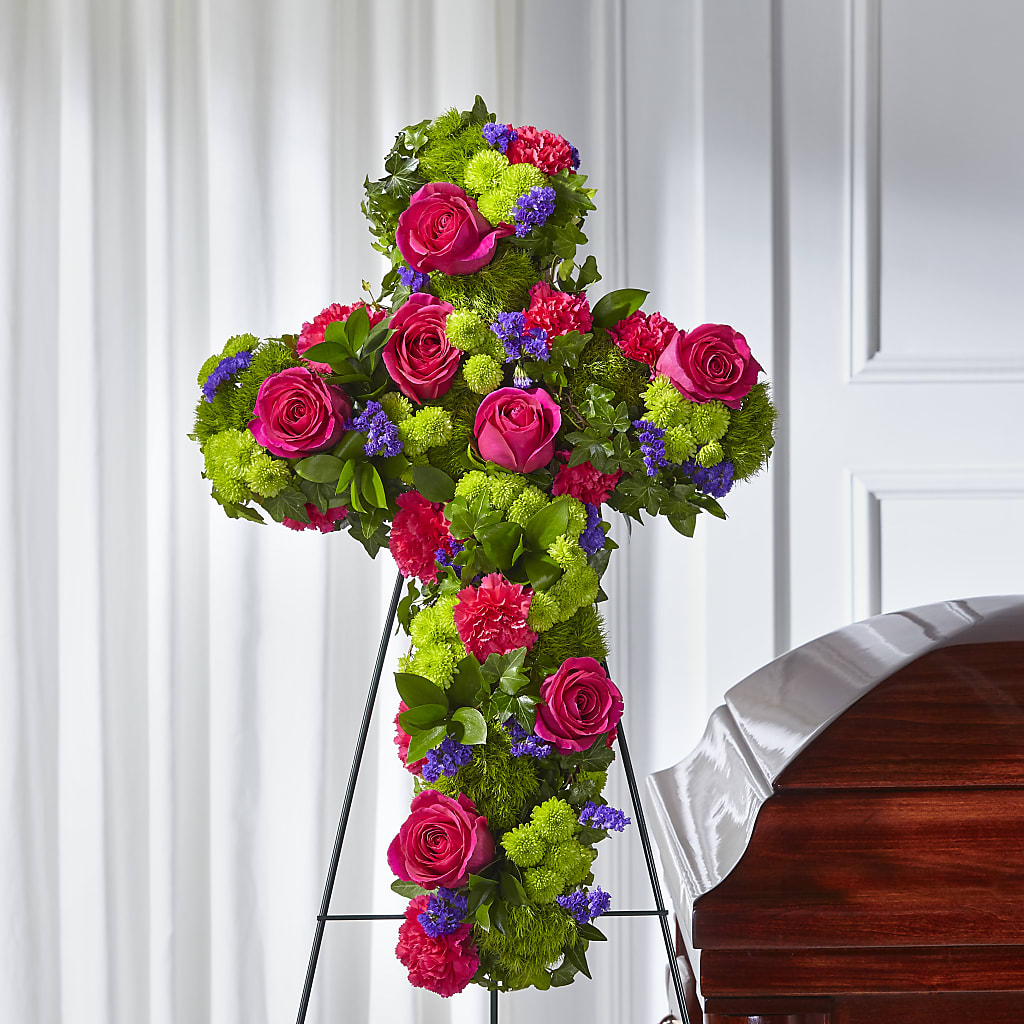 Tribute Rose Floral Cross – Oopsie Daisy Florist, Raeford NC