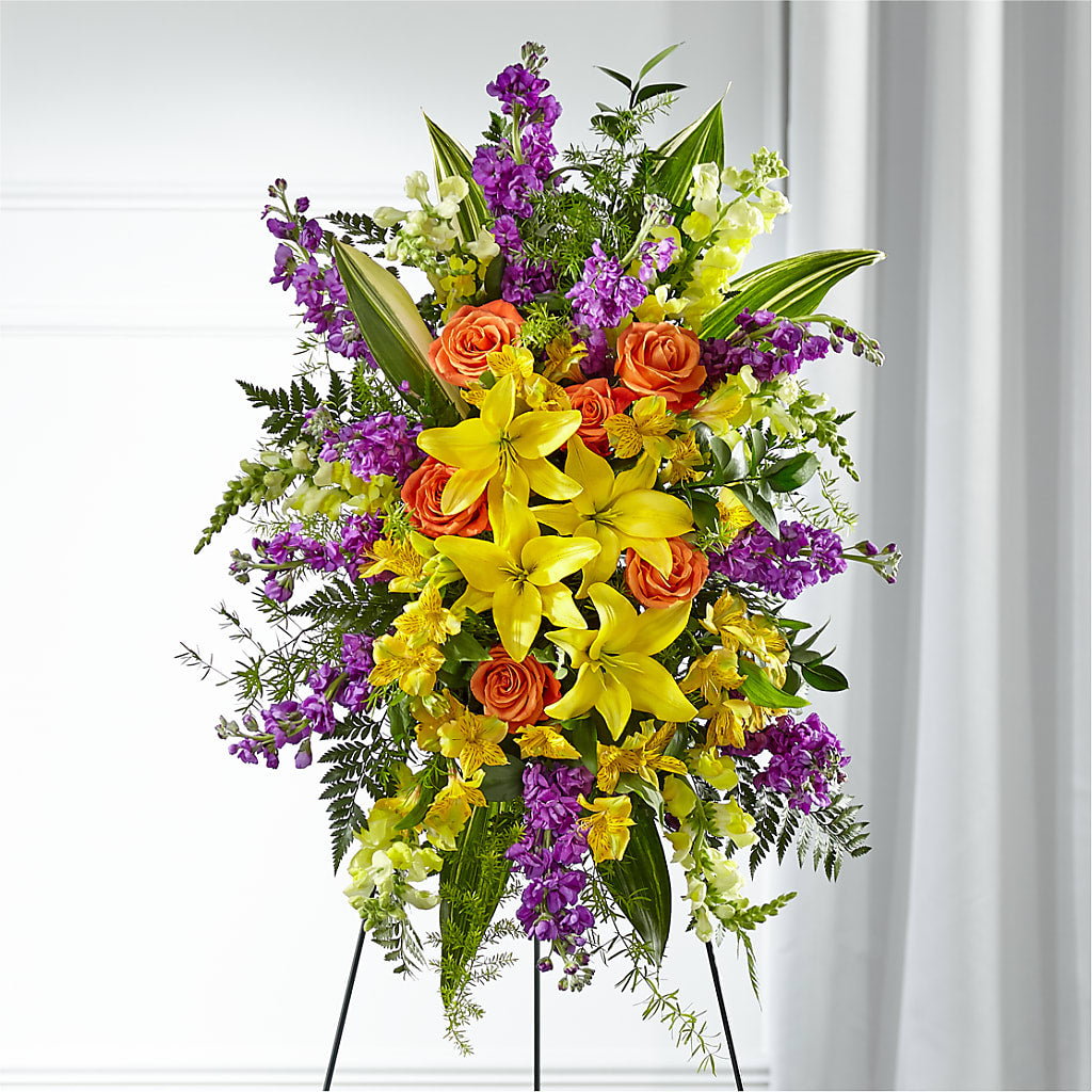 Thoughtful Prayers Standing Spray – Oopsie Daisy Florist, Raeford NC