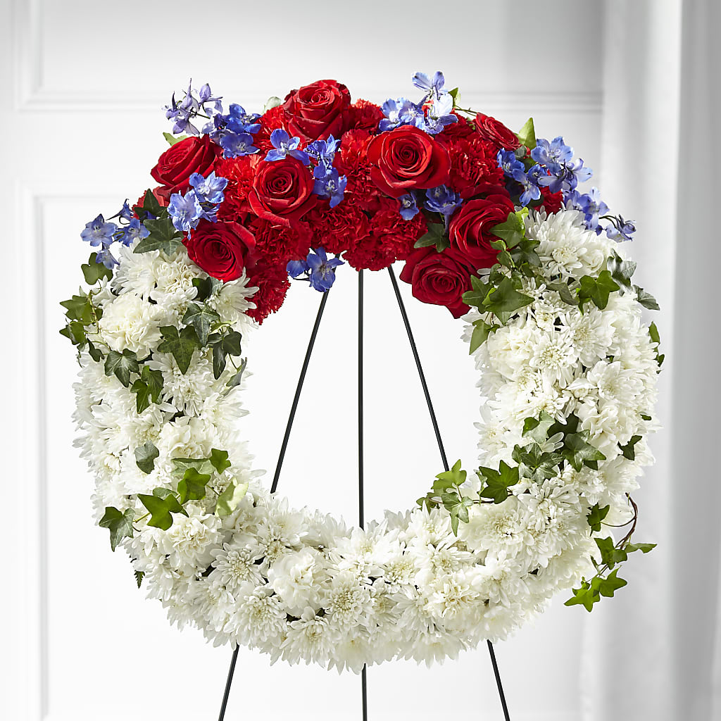 Patriotic Passion Wreath – Oopsie Daisy Florist, Raeford NC