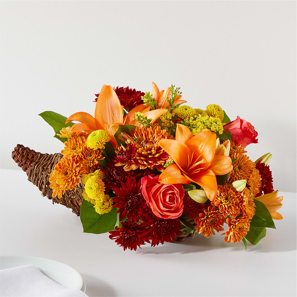 Bouquet of Blessings Cornucopia – Oopsie Daisy Florist, Raeford NC