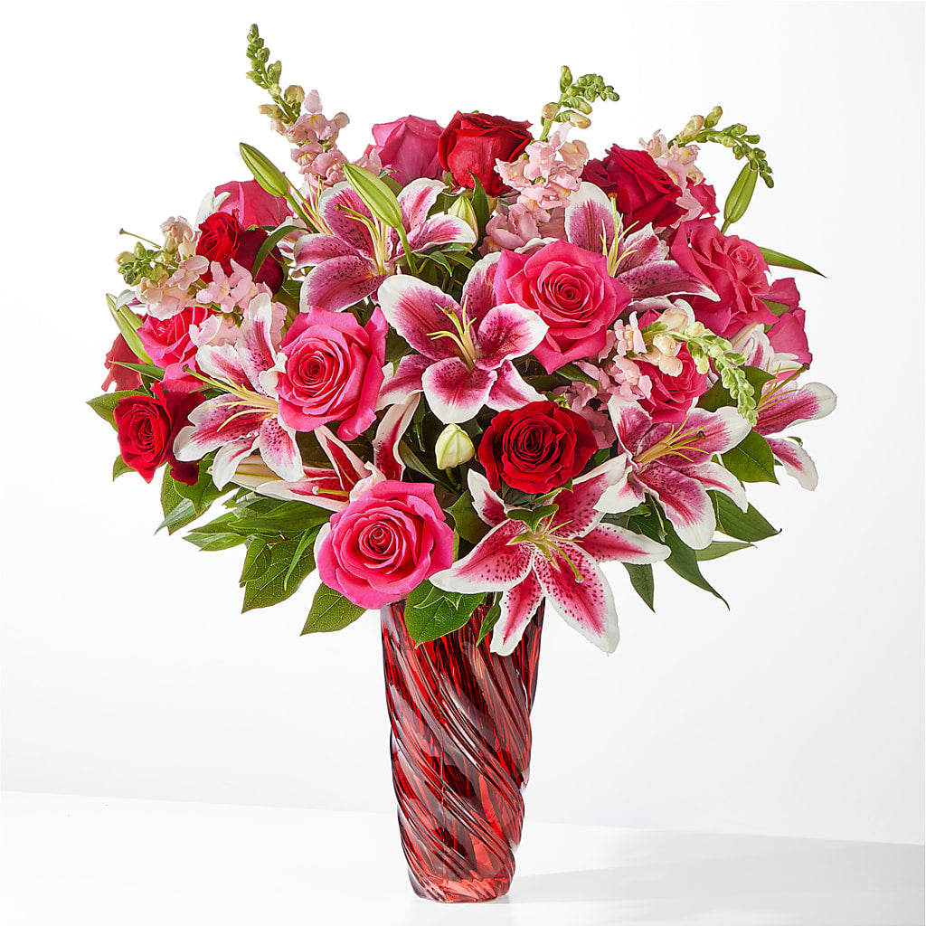 Always You Bouquet with Luxe Swirl Vase – Oopsie Daisy Florist, Raeford NC