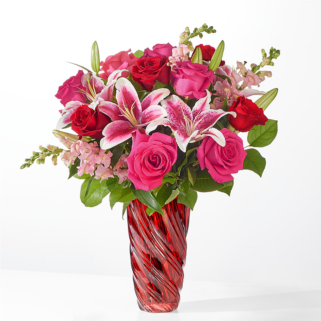 Always You Bouquet with Luxe Swirl Vase – Oopsie Daisy Florist, Raeford NC