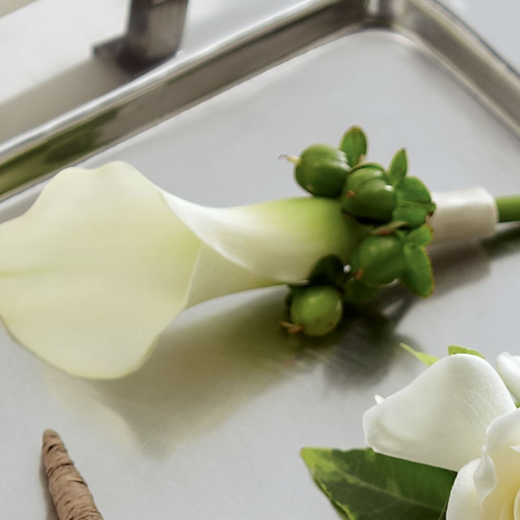 White Calla Boutonniere – Oopsie Daisy Florist, Raeford NC