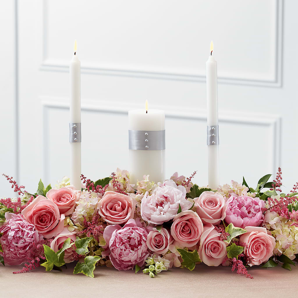 Worldwide Romance Unity Candle Arrangement – Oopsie Daisy Florist, Raeford NC