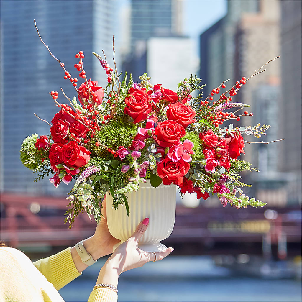 Big Red Bow Bouquet –  Oopsie Daisy Florist, Raeford NC