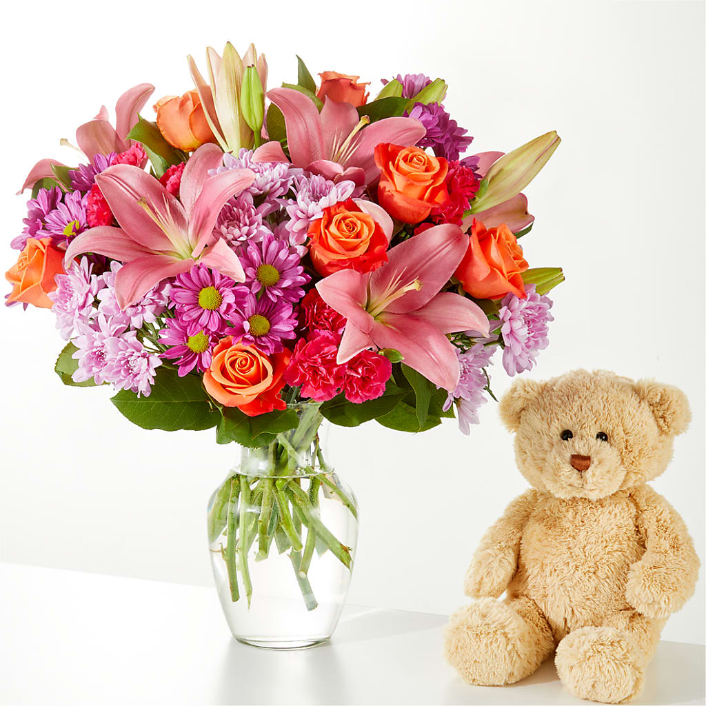 One and Only Bouquet and Bear Bundle –  Oopsie Daisy Florist, Raeford NC