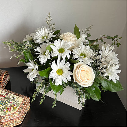 Fresh Linen Box Bouquet –  Oopsie Daisy Florist, Raeford NC