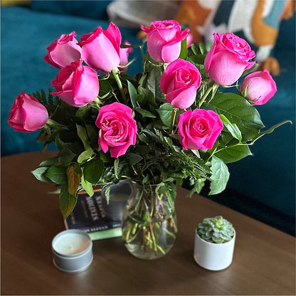 Long Stem Pink Rose Bouquet –  Oopsie Daisy Florist, Raeford NC