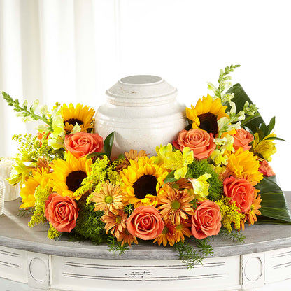 Faithful Sunflower Cremation Adornment –  Oopsie Daisy Florist, Raeford NC