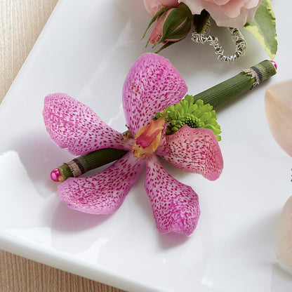 Pink Mokara Boutonniere –  Oopsie Daisy Florist, Raeford NC