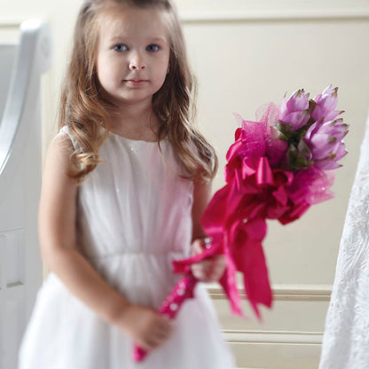 Sparkle Pink Flower Girl Bouquet –  Oopsie Daisy Florist, Raeford NC
